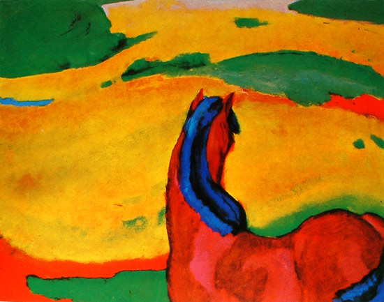 Horse in a landscape. Franz Marc